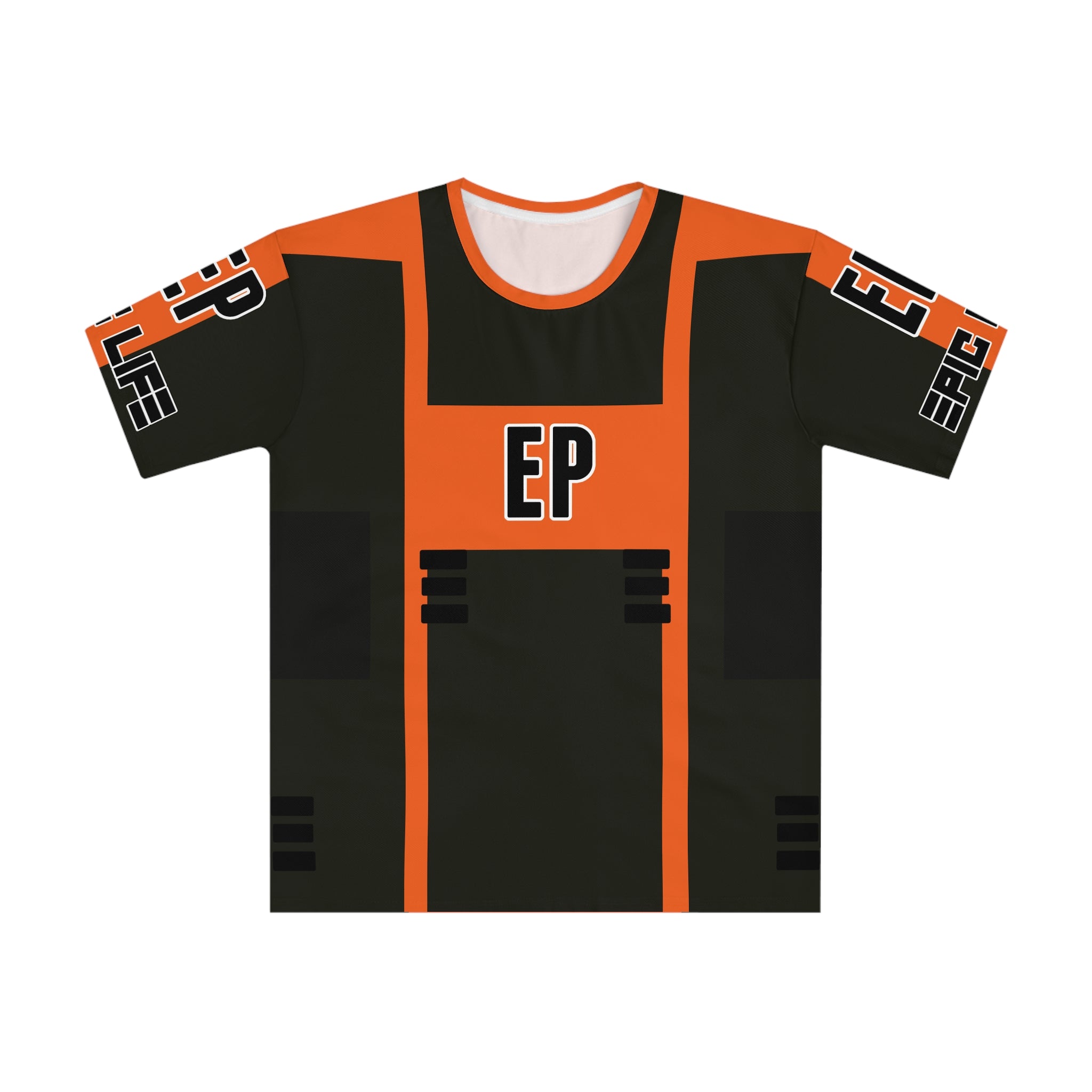 Men's Shell Tank Army Green / Stripe Orange  T-shirt, Epic Life Shirt, Casual Streetwear, Gift for Men, Trendy Everyday Wear