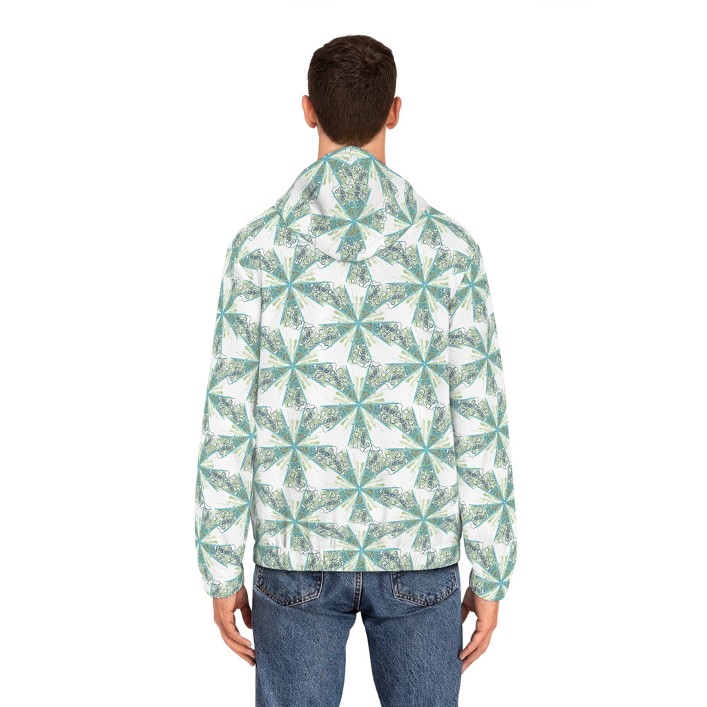 Geometric Mint Star All-Over Print Hoodie