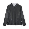 Men's Black Athletic Warmup Hoodie — Reflective Minimal Logo Sports Pullover