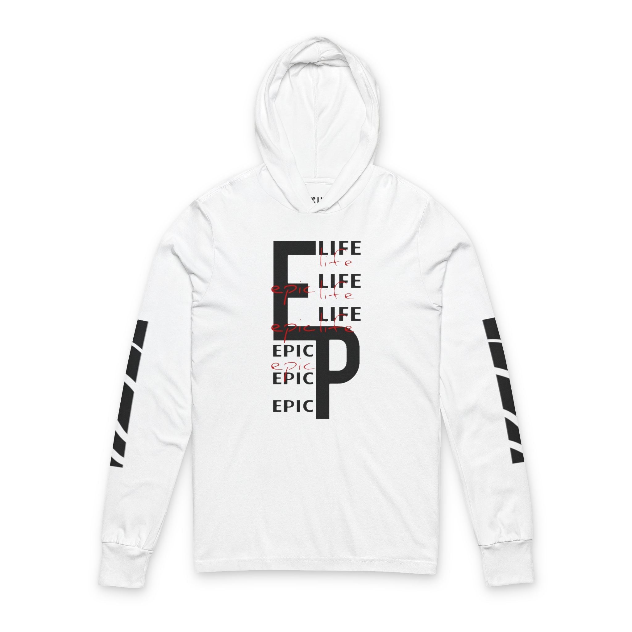 Epic Life Hooded Long Sleeve Tee — Graphic Sleeve Streetwear