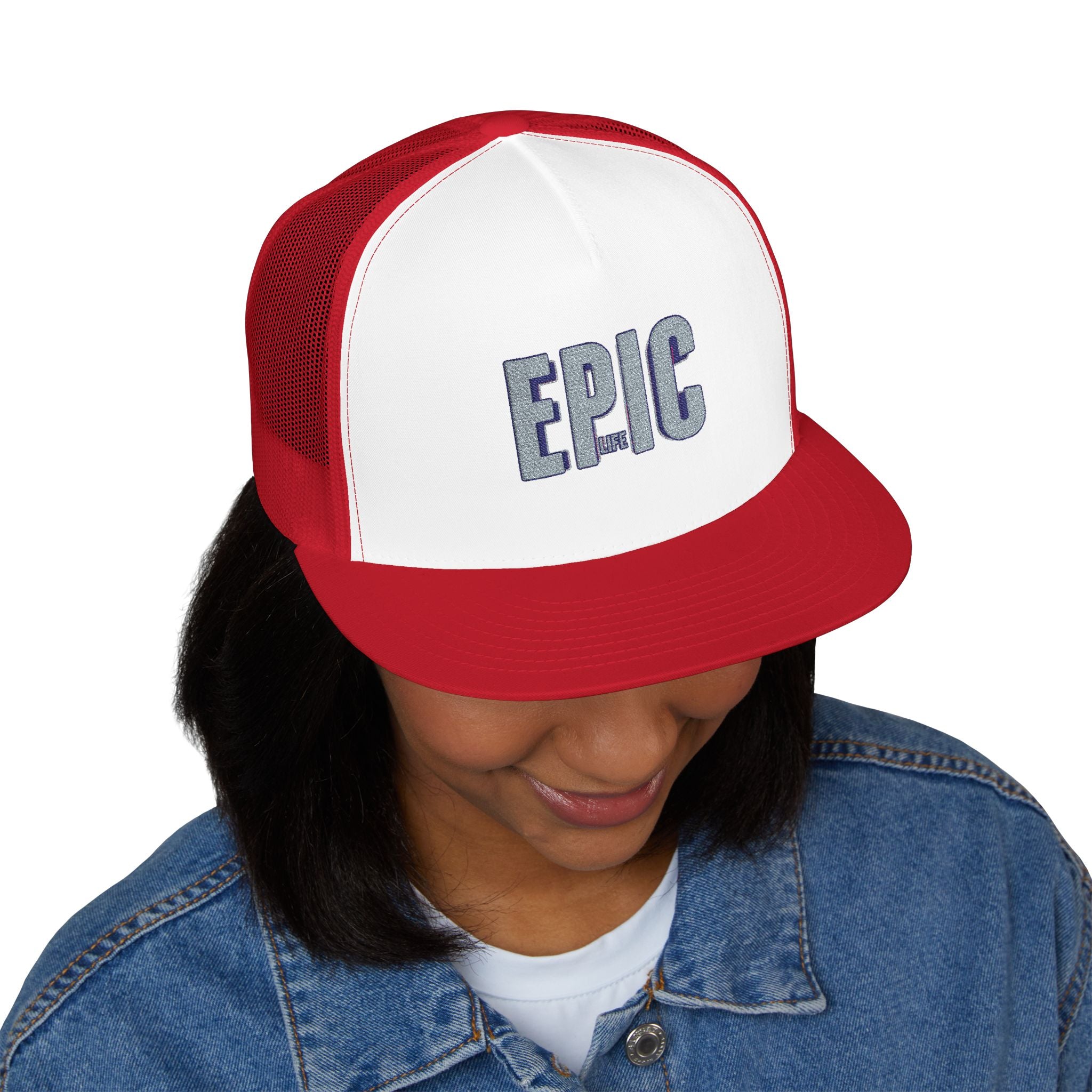 Epic Embroidered 5 Panel Trucker Cap, Cool Hats for Women, Casual Style, Gifts for Dad, Outdoor Adventures, Summer Fashion