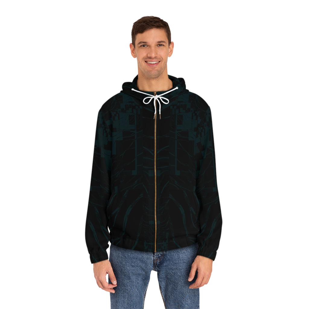 Full-Zip Hoodie, Trendy Outerwear, Casual Wear, Unique Gift for Men, Street Style Fashion, Cozy Layering Piece