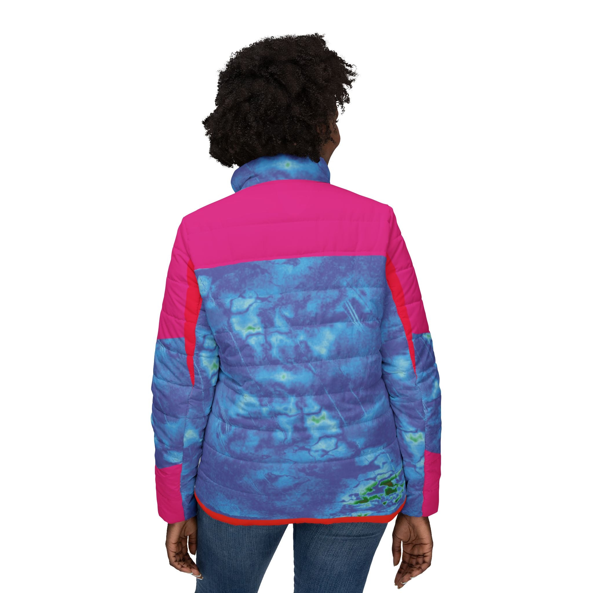 Epic Tie-Dye Puffer Jacket — Women's Colorblock Winter Coat
