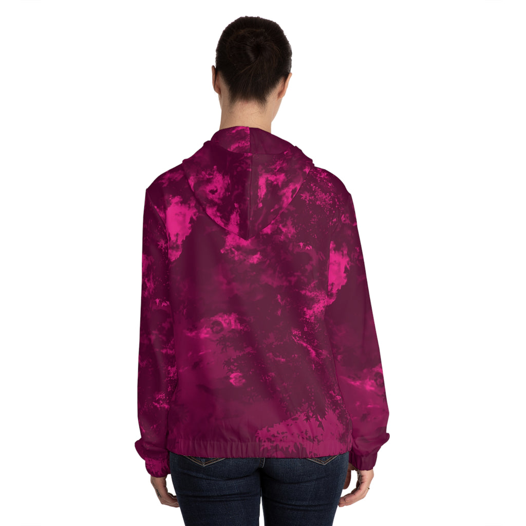 Pink Tie-Dye Women's Full-Zip Hoodie - All-Over Print