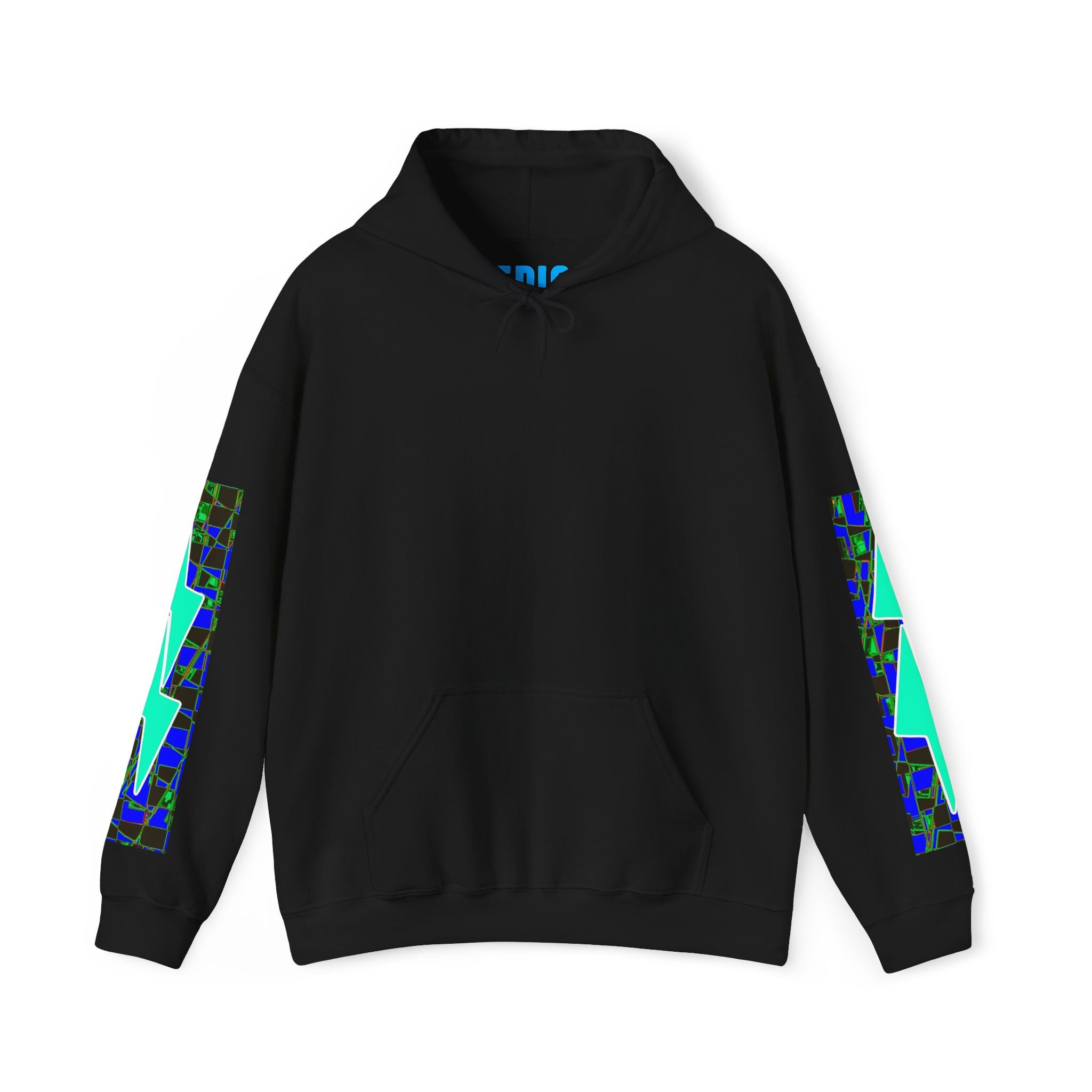 Hoodie — Neon Lightning Sleeve Graphic Hooded Sweatshirt