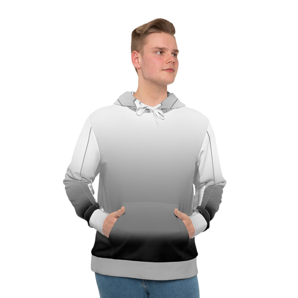 Gradient Tech Hoodie — Minimalist Gray-to-Black AOP Pullover