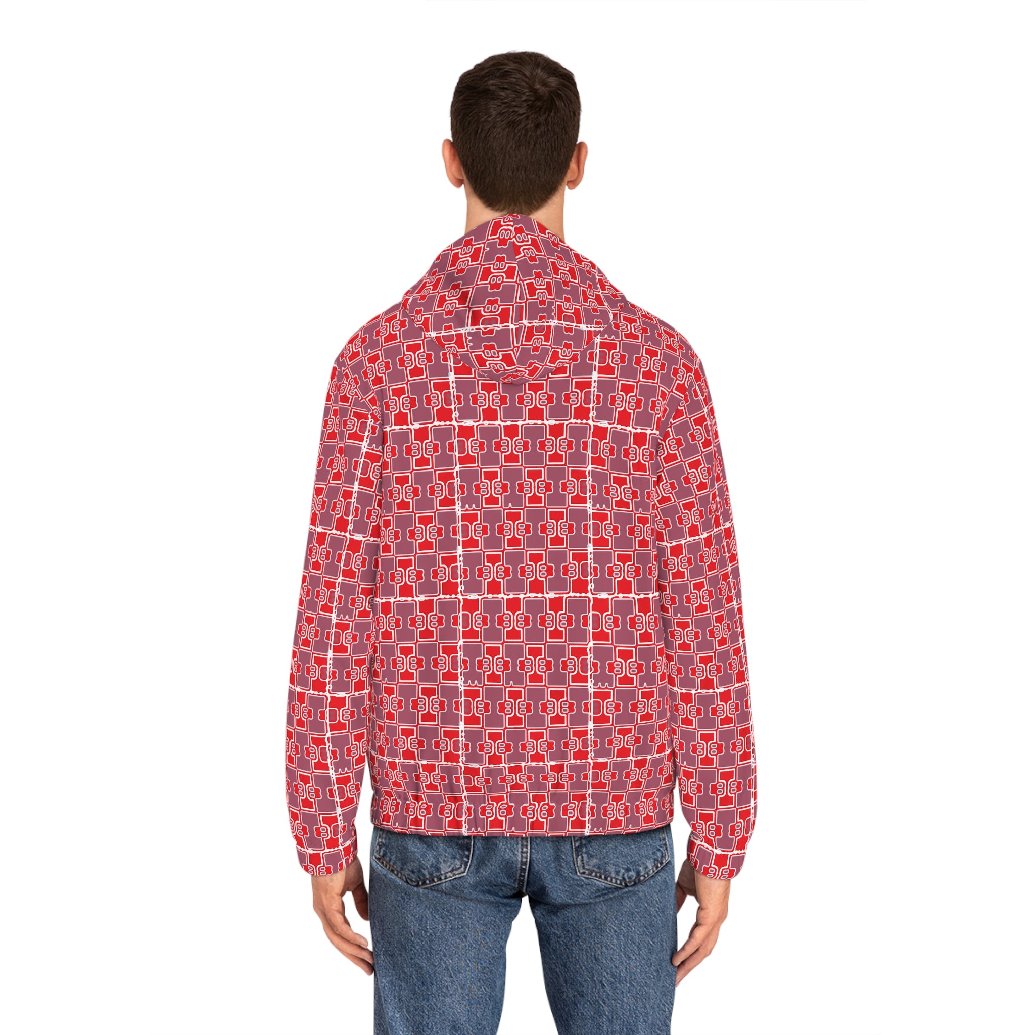 Men’s epic Cozy Layer Full - Zip | True Red (Checker Pattern) , in addition to fall season and Gift-Ready for Him