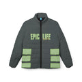 Epic Life Women’s Puffer Jacket — Reflective Green Accent AOP
