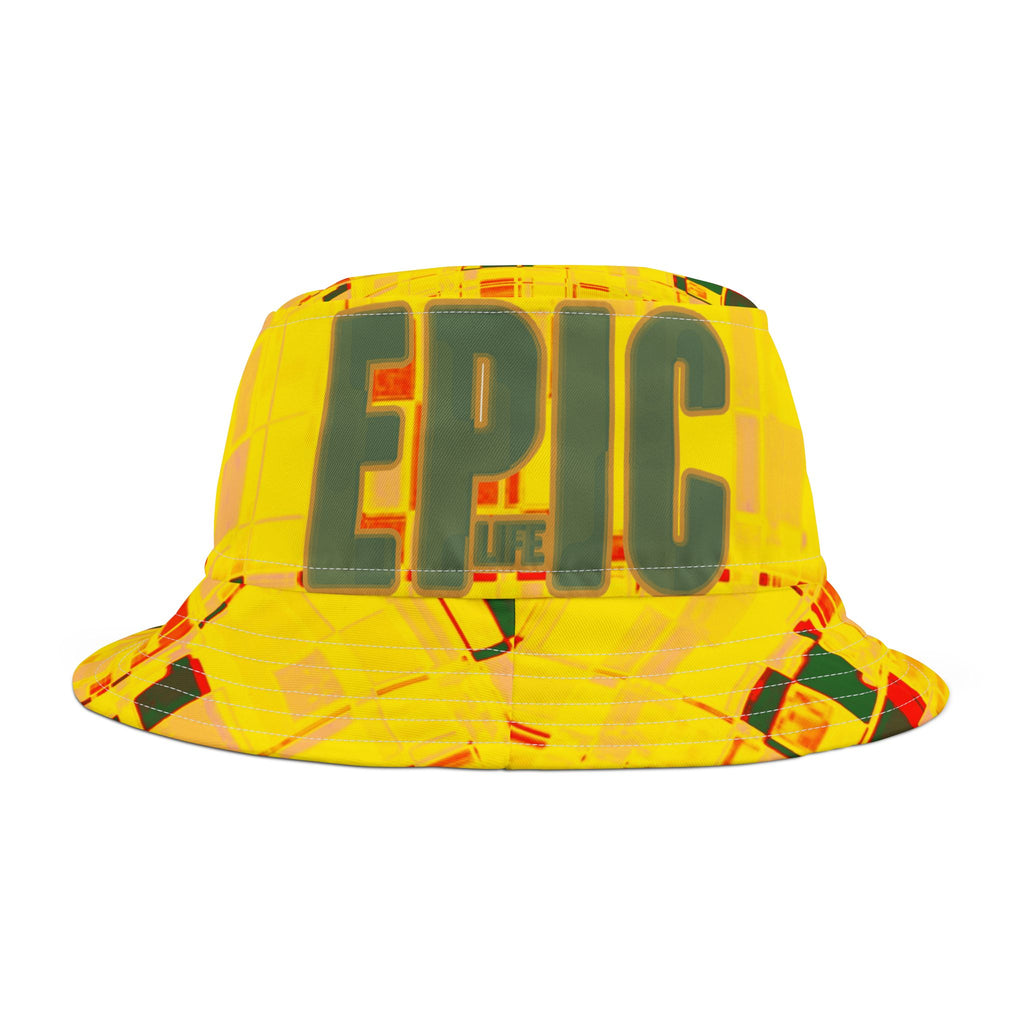 Epic Life Yellow Graphic Bucket Hat
