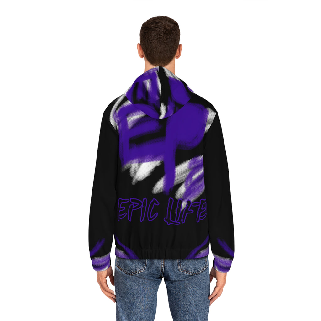 Epic Life Zip Hoodie — Bold Purple Graphic Full-Zip Hoodie