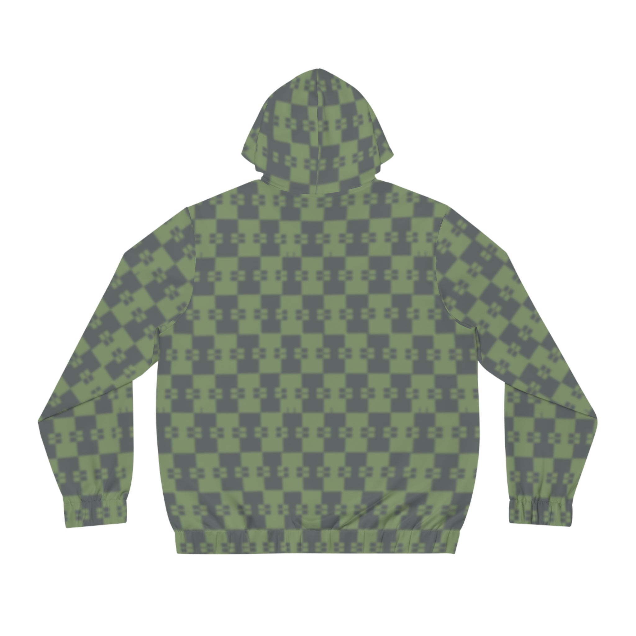 Men's Green Pixel Camo Blurred Blend / Fade Full-Zip Hoodie — All-Over Print