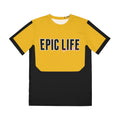 Epic Life Athletic Tee — Bold Yellow & Black Men's Polyester Shirt