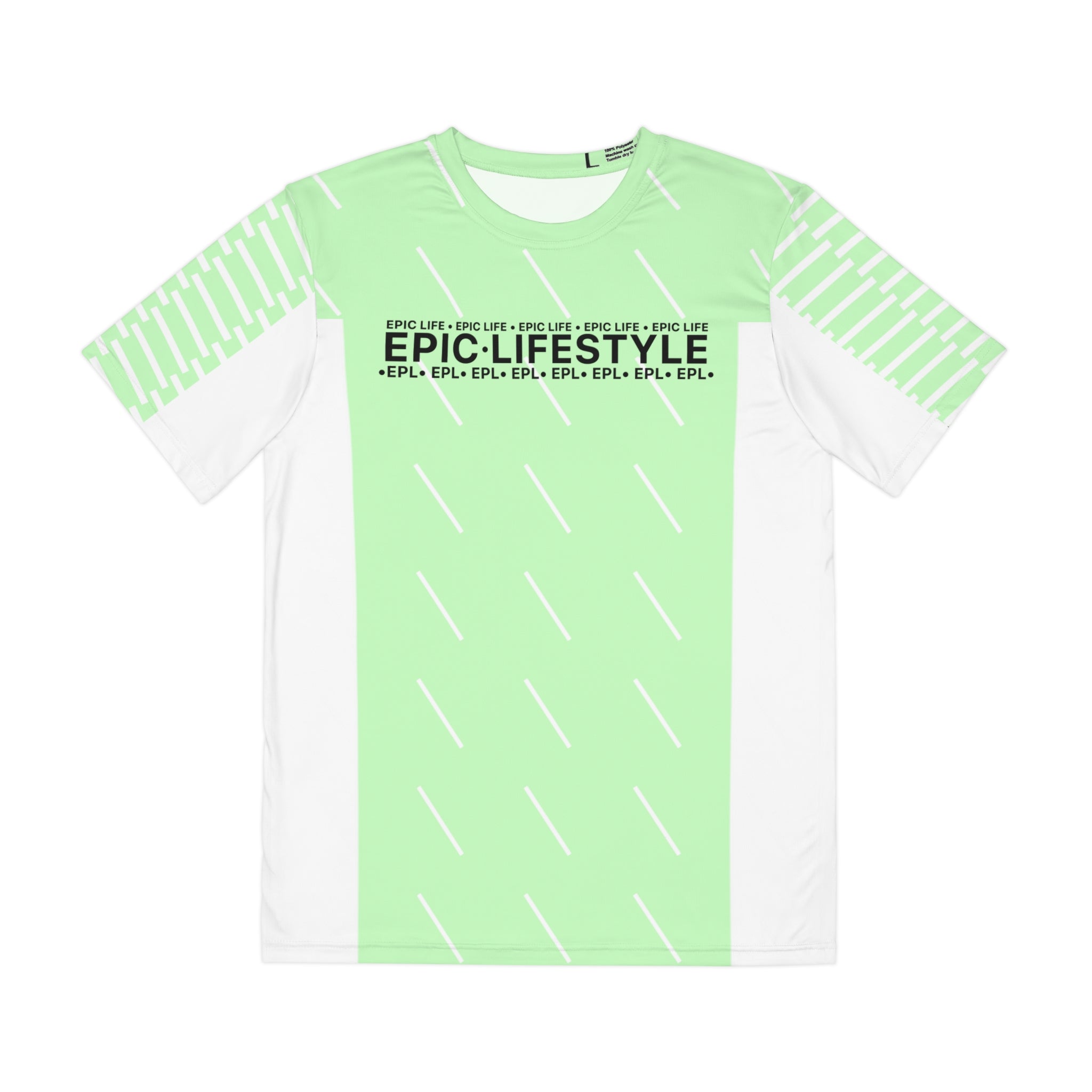 Epic Lifestyle Men’s Polyester Tee — Mint Green AOP Graphic Shirt