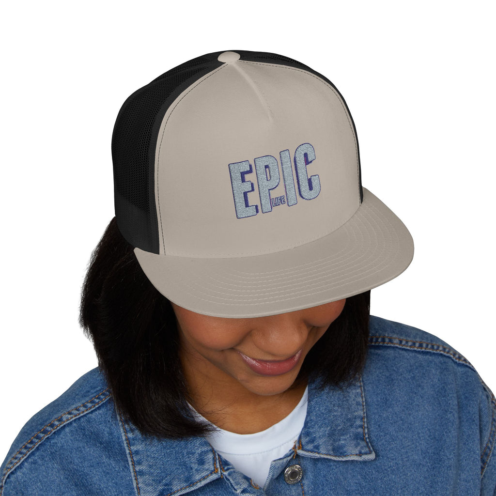 Epic Embroidered 5 Panel Trucker Cap, Cool Hats for Women, Casual Style, Gifts for Dad, Outdoor Adventures, Summer Fashion