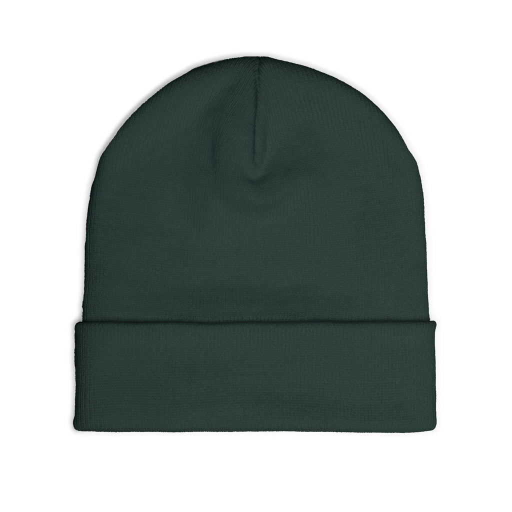 Embroidered Sequin Stripe Knit Beanie — Red Accent Winter Hat