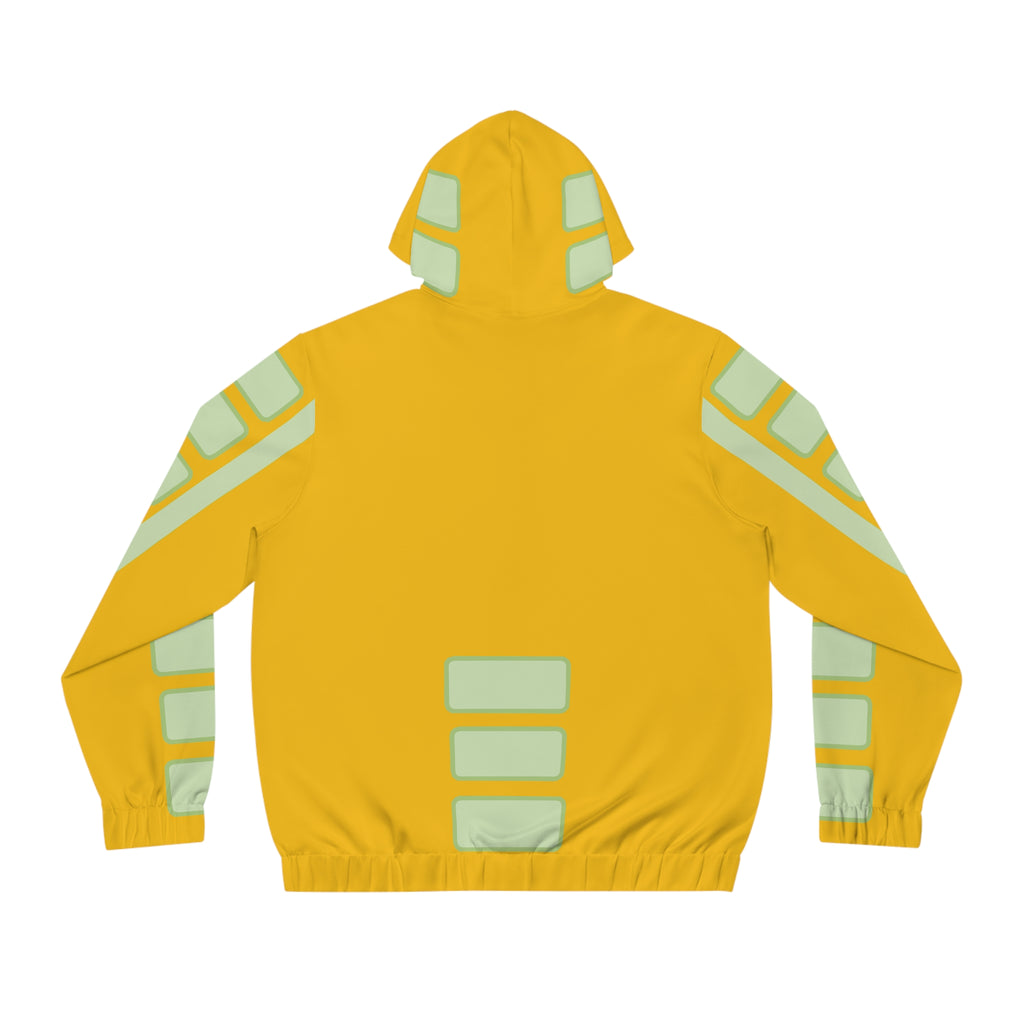 Yellow Tech-Stripe Full-Zip Hoodie