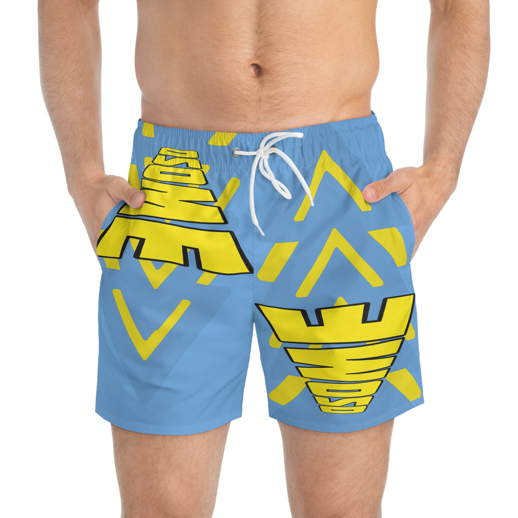 Blue/Yellow Oh So Me Swim Trunks