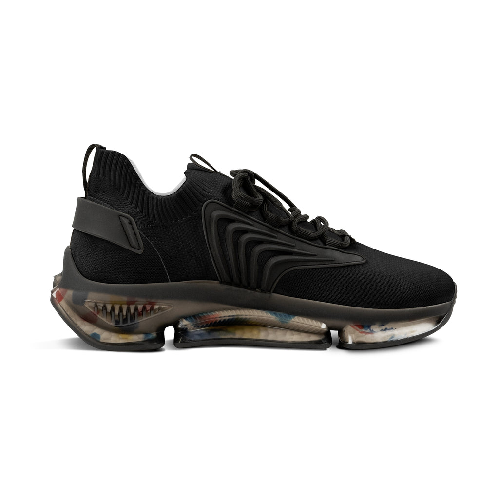 Men’s Black Athletic Mesh Sneakers | Breathable Running Shoes, Lightweight Trainer