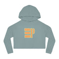 Cropped Hoodie — Retro Minimalist Orange Stripe Logo