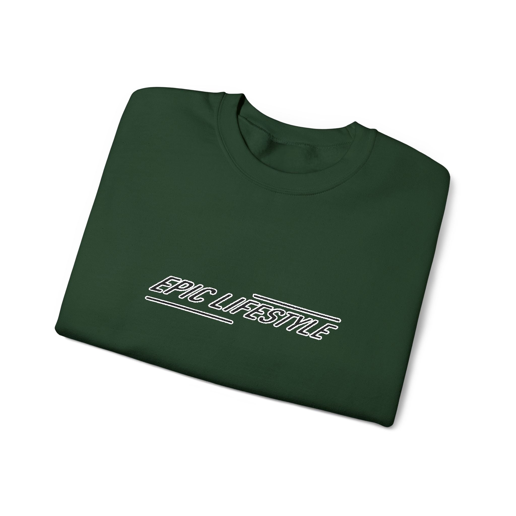 Men’s Epic Lifestyle Crewneck Sweatshirt — White "and everything" Center Logo