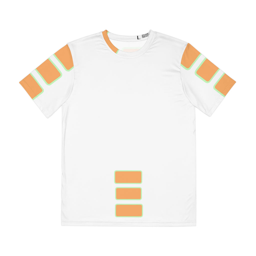 Abstract Orange Stripe Tee — Men's Graphic Polyester Shirt
