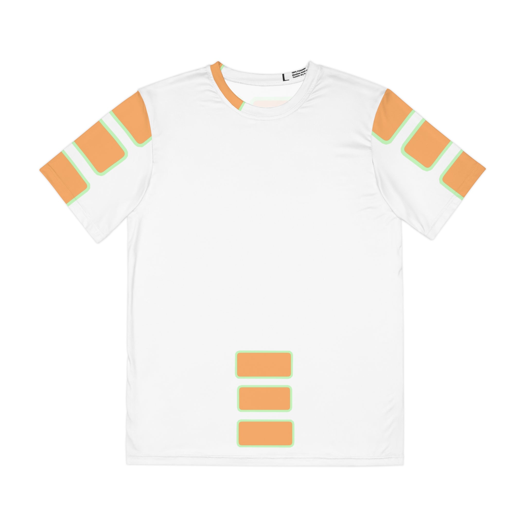 Abstract Orange Stripe Tee — Men's Graphic Polyester Shirt